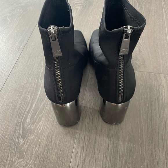 Zara Silver Block Heel Booties - Picture 3 of 5